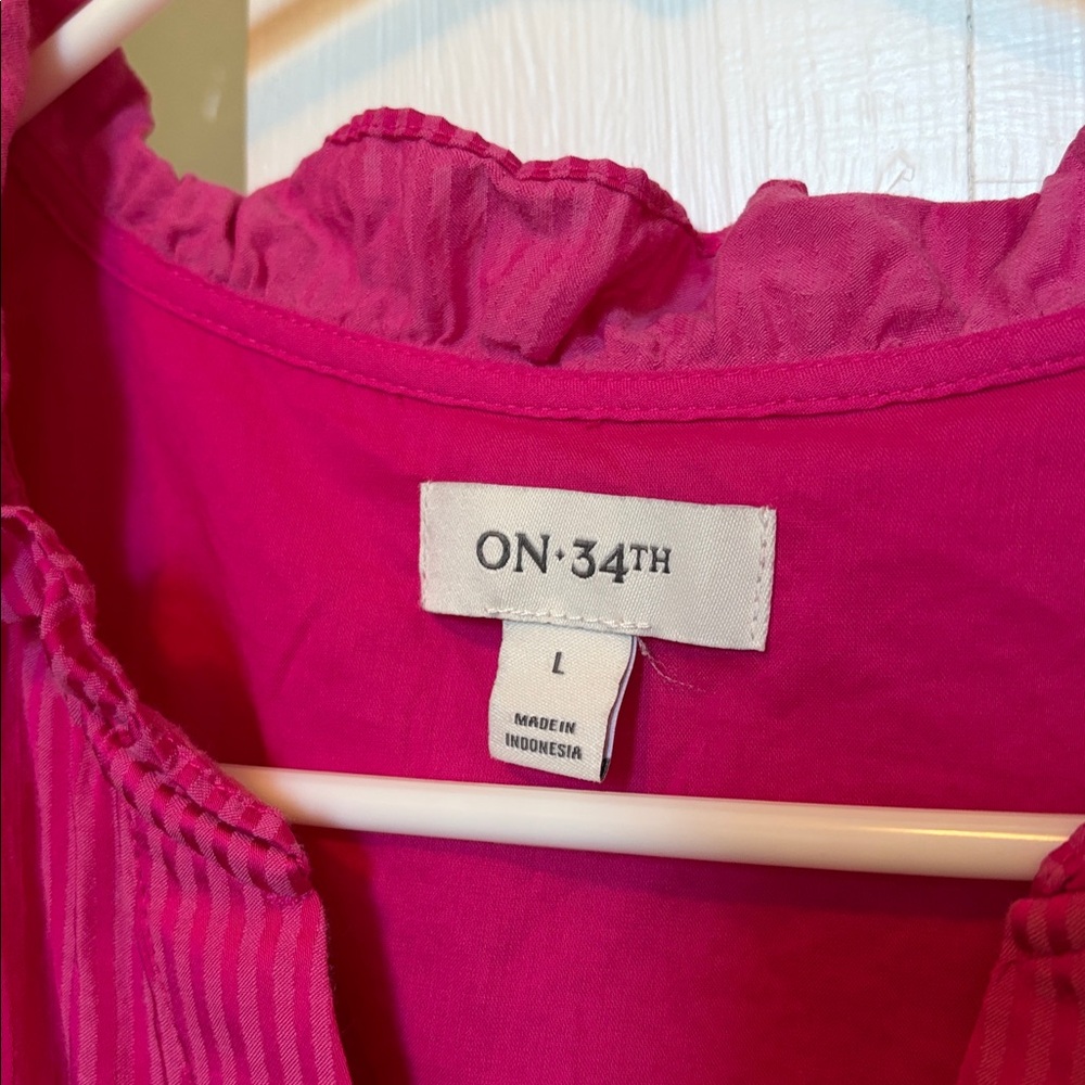 On 34th…Worn Once…Pink Ruffled Sleeveless Dress - Picture 5 of 5